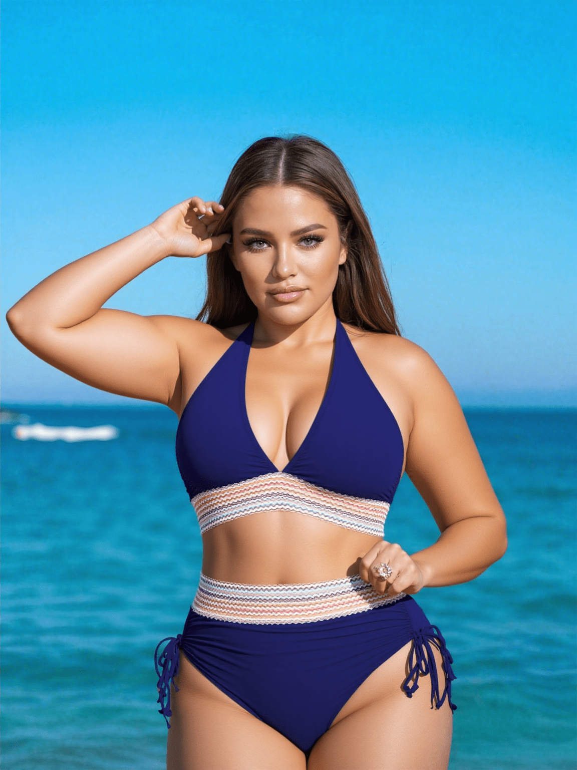 Bikini élégant taille haute sculptant