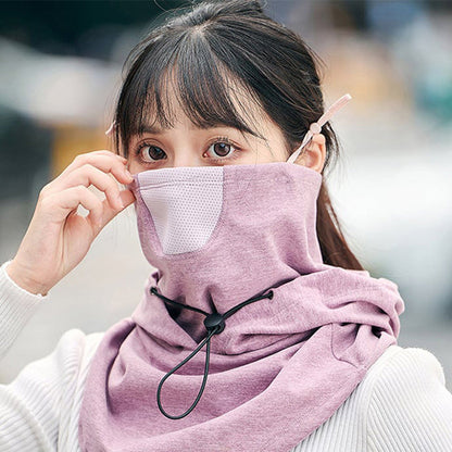 Hooded Face Mask with Neckwarmer for Cycling