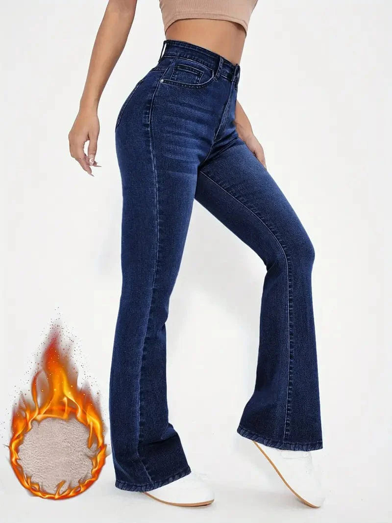 Flare Jeans warm und flauschig