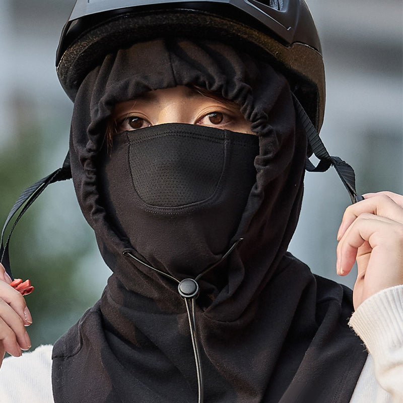 Hooded Face Mask with Neckwarmer for Cycling