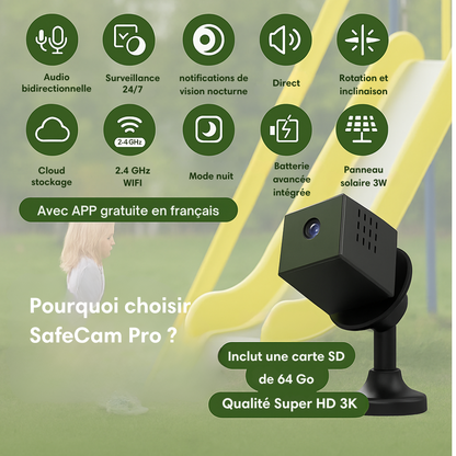 SafeCam Pro™ | Toujours sécurisé - même sans internet ni électricité