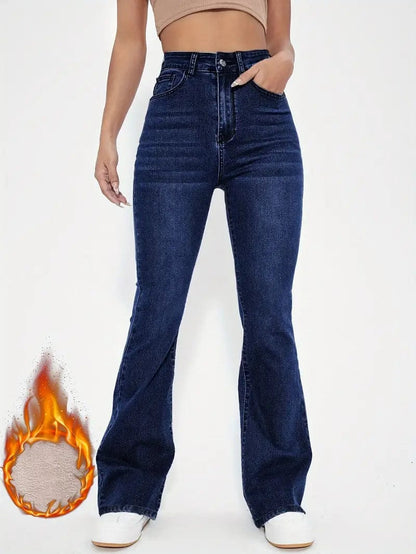 Flare Jeans warm und flauschig