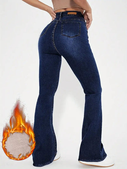 Flare Jeans warm und flauschig