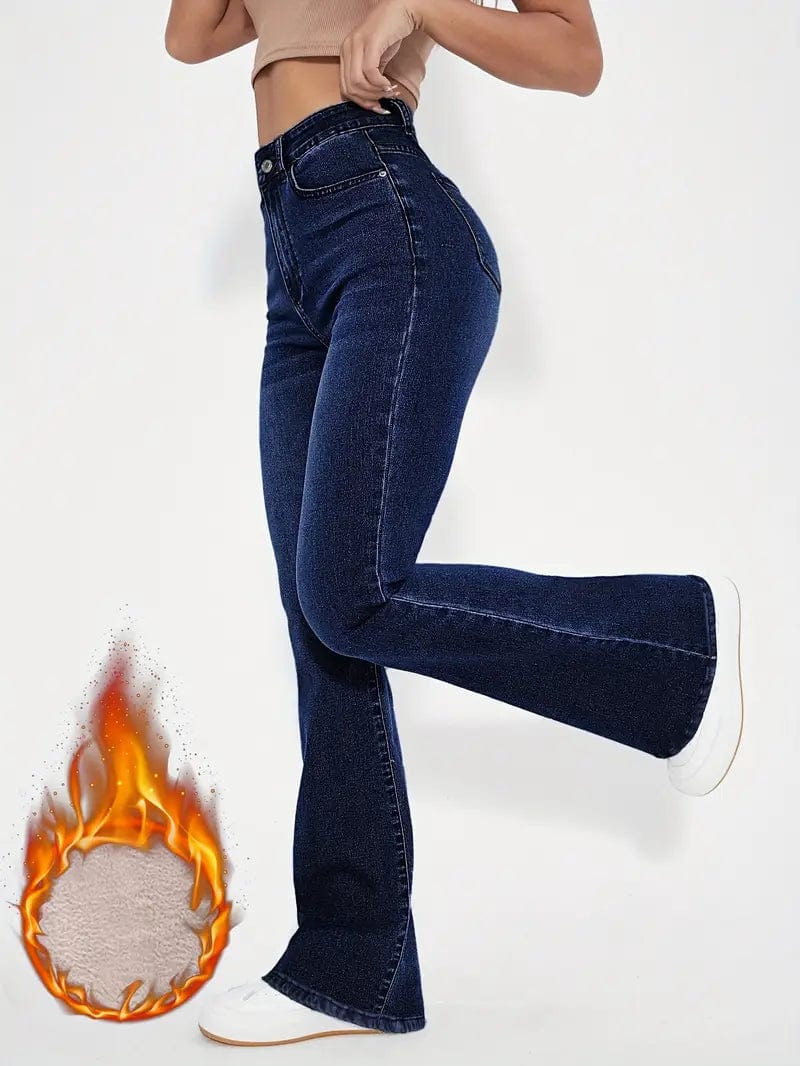 Flare Jeans warm und flauschig