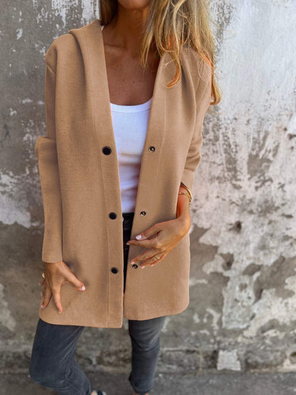 Malorie | Casual single-breasted hooded jacket