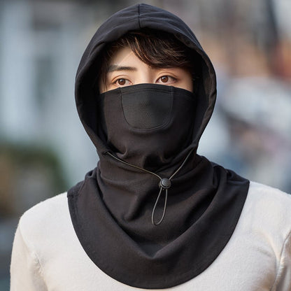 Hooded Face Mask with Neckwarmer for Cycling