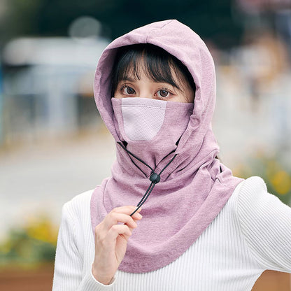 Hooded Face Mask with Neckwarmer for Cycling