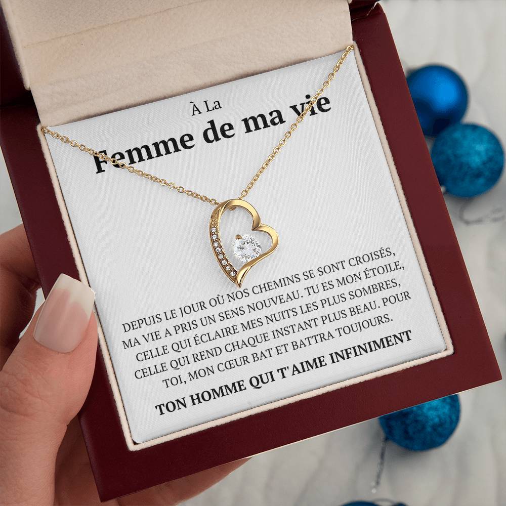 Collier avec un message d'amour "Depuis le jour où nos chemins"