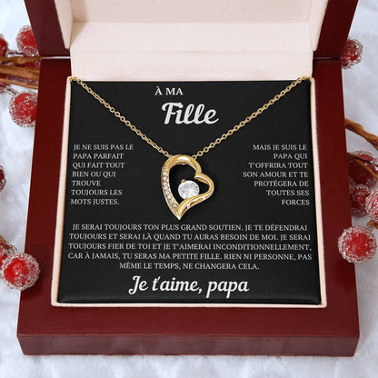 Collier coffret cadeau "À ma fille, je ne suis pas le papa parfait"