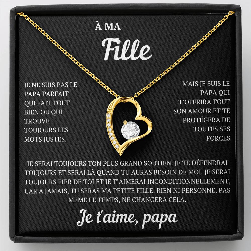 Collier coffret cadeau "À ma fille, je ne suis pas le papa parfait"